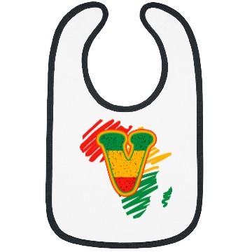 Discover Black History Month Initial Letter V Monogram Name African Bibs