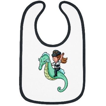 Discover Seahorse Pilot Riding Fantasy Flight Crew Pilot Aviation Bibs