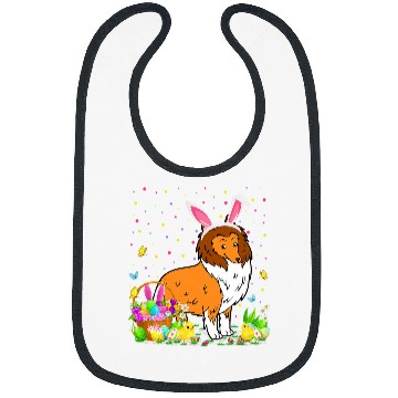 Discover Easter Collie Dog Bunny Egg Hunting Collie Easter Sunday Bibs