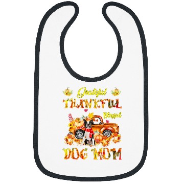 Discover Boston Terrier Pet Pumpkin Thankful Grateful Blessed Bibs