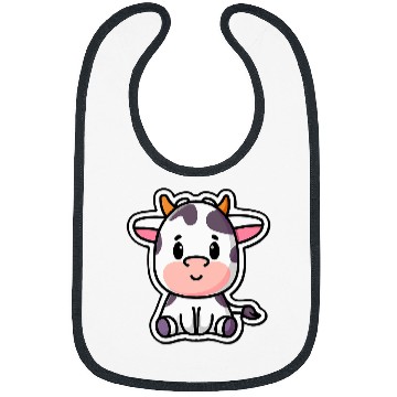 Discover Cow Lover Cute Content Cow Sitting Patiently Bibs