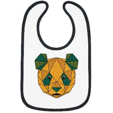 Discover Funny Bear Geometric Giant Panda Bear Low Poly Animal Face Bear Lovers Cute Bears Bibs