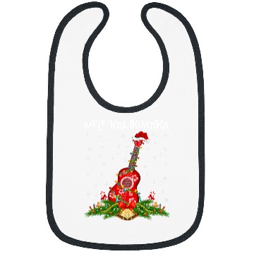 Discover Funny Guitar Lover Ukulele Hawaiian Mele Kalikimaka Ukulele Guitar Christmas Bibs