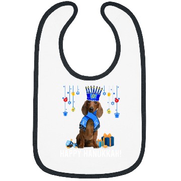 Discover Dachshund Pet Funny Dachshund Menorah Hat Christmas Happy Hanukkah Jewish 4 Bibs