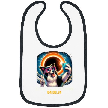 Discover Border Collie Pet Selfie Solar Eclipse Bibs