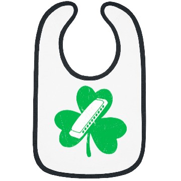 Discover Funny Harmonica Music Lover Irish Shamrock Harmonica St. Patricks Day Bibs