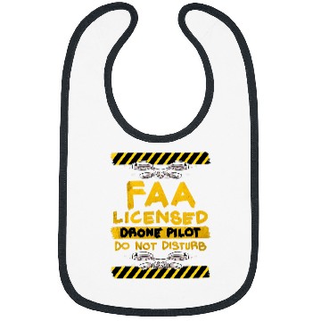 Discover Drone Pilot Do Not Disturb FAA Licensed UAV Hand Drawn Bibs