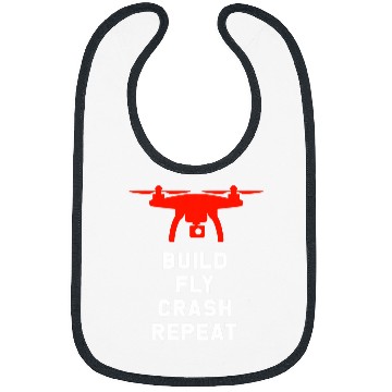 Discover Drone Pilot Build Fly Crash Repeat Bibs