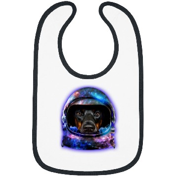 Discover Doberman Pet in Space Galaxy Astronaut Helmet Bibs