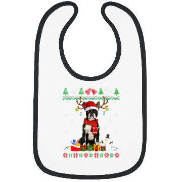 Discover Boston Terrier Pet Santa Hat xmass Ugly Christmas Sweater Bibs
