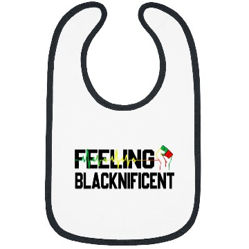 Discover black power fist feeling blacknificent heartbeat Bibs