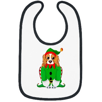 Discover Cavalier King Charles Spaniel Pet Funny King Charles Spaniel In Elf Christmas Dog Tee Bibs