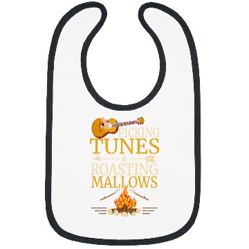 Discover Funny Guitar Picking Tunes Roasting Mallows Classic Guitar Marshmallow Bibs