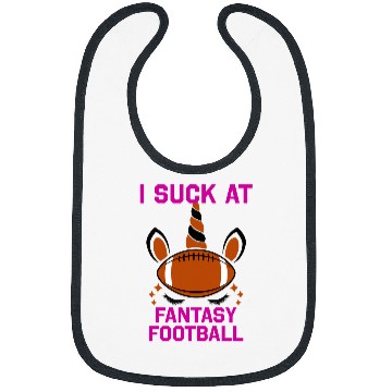 Discover Sport American Football I Suck At Fantasy Football Pink Cute Unicorns Rainbow Bibs