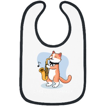 Discover Funny Saxophone Hilarious cat plays saxophone Bibs