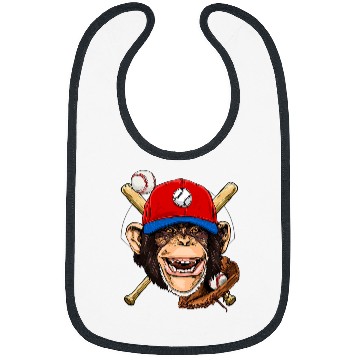 Discover Sport Baseball Monkey Baseball Monkey Lovers Baseball Player 74 Bibs