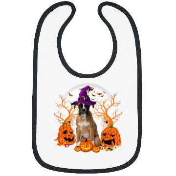 Discover Boxer Pet Halloween Boxer Jack O Lantern Pumpkin 23 Bibs