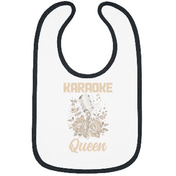 Discover Karaoke Queen Singer vintages Microphone Flowers Singing Girl Bibs