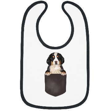 Discover Bernese Mountain Pet Dog In Pocket Funny Dog Lover Bernese Mountain Bibs