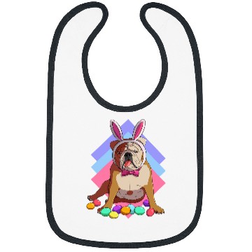 Discover English Bulldog Pet Easter Bunny Ears Bibs