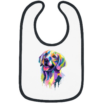 Discover Golden Retriever Pet Face Watercolor Colorful Pop Art Bibs
