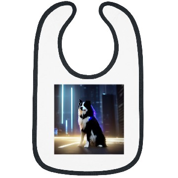 Discover Border Collie Pet Soft Fluffy Border Collie Samoyed Dog Puppy Posing Bibs