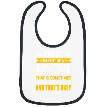 Discover Pekingese Pet Proud Parent of a Pekingese Funny Dog Owner Mom Dad Bibs