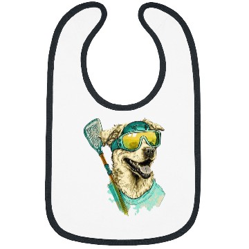 Discover Sport Lacrosse Gift vintages Retro Dog Playing Lacrosse Lax Stick Puppy Lover 9 4 Bibs
