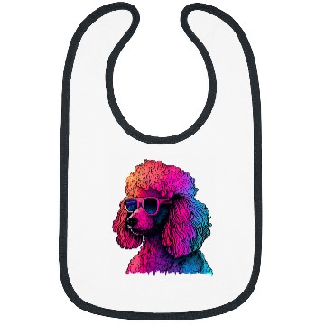 Discover Poodle Pet Synthwave 80s Retrowave Aesthetic Bibs