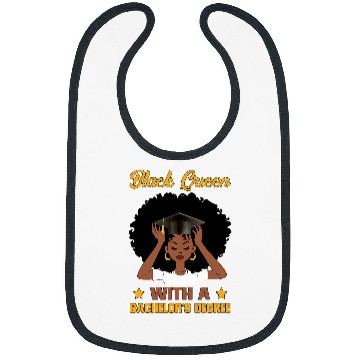 Discover Melanin Black Queen Bachelors Degree 2024 Graduate Student Bibs