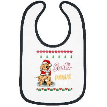 Discover Golden Retriever Pet Womens Golden Retriever Dog Funny Santa Paws Christmas 176 Bibs
