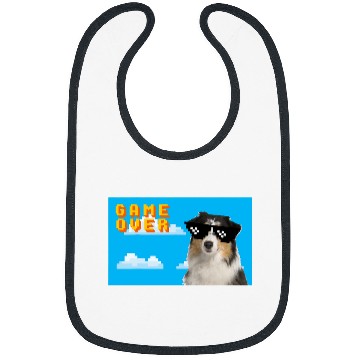 Discover Australian Shepherd Pet 8Bit Game Over Bibs