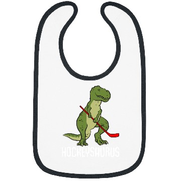 Discover Sport Hockey Dino Hockey Fan Hockeysaurus Dinosaur Ice Hockey Dino TRex Playing Bibs