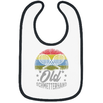 Discover Sport Tennis Player Old Butterhand Saying Bibs