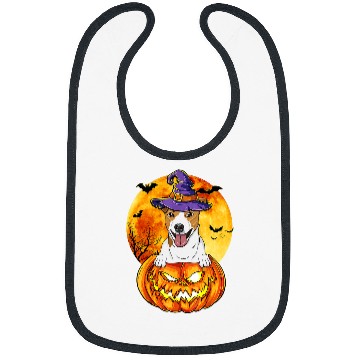 Discover Jack Russell Pet Witch Pumpkin Halloween Dog Lover Funny Bibs