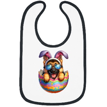 Discover German Shepherd Pet Dog Lover Easter Egg Happy Easter Bunny Ears Bibs