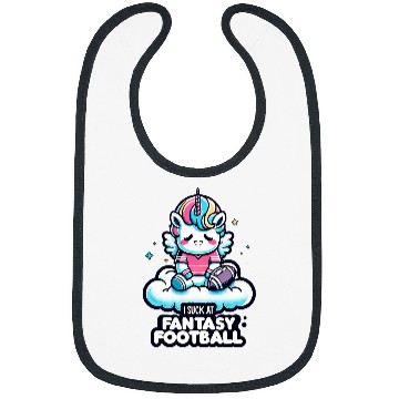 Discover Sport American Football I Suck at Fantasy Football Unicorns Rainbow Loser 2 2 Bibs
