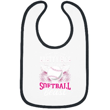 Discover Sport Softball Dont let the Pretty Face Fool you Im A Softball Beast 9 Bibs
