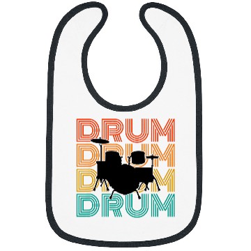 Discover Funny Drummer Retro Graphic Drums Band Member Rock Music Drumming 32 68 Bibs