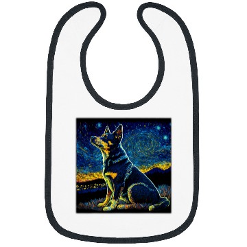 Discover Australian Kelpie Pet Surrealism Starry Night Australian Kelpie Bibs