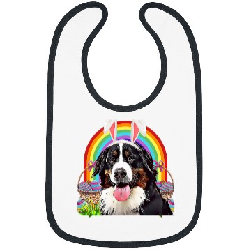 Discover Bernese Mountain Pet Lover Easter Bunny Egg Hunt Rainbow Bibs