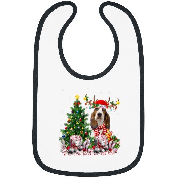 Discover Basset Hound Pet Christmas Tree Lights Santa Pajamas Xmas Bibs