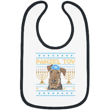 Discover Airedale Terrier Pet Pawzel Tov Jewish Dog Funny Hanukkah Dog Bibs
