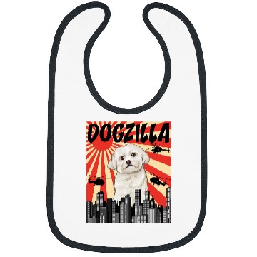 Discover Maltese Pet Funny Retro Japanese Dogzilla Bibs