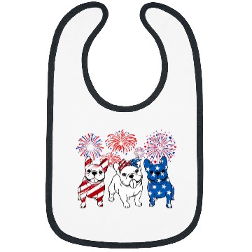 Discover French Bulldog Pet American Flag Frenchie 4th Of July Firework Bibs