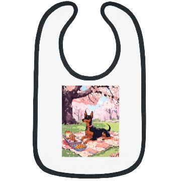 Discover Miniature Pinscher Pet Cherry Blossom Funny Dog Picnic Bibs
