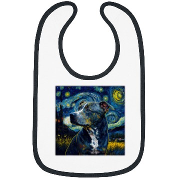 Discover Pitbull Pet Surrealism Starry Night Pit Bull dog 1 Bibs