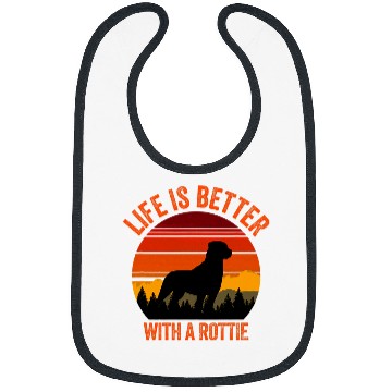 Discover Rottweiler Pet Life Is Better With A Rottie Retro Sky Forest Bibs