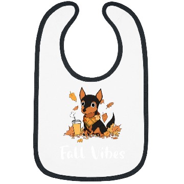 Discover Miniature Pinscher Pet Fall Vibes Funny Dog Pumpkin Spice Latte Bibs