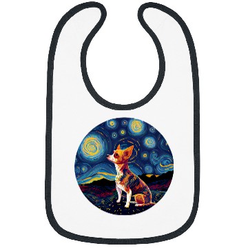 Discover Chihuahua Pet Red Chihuahua Starry Night Van Gogh Colorful Bibs